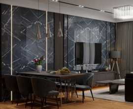 Керамогранит Black Marquina  (Absolut Gres, Индия)