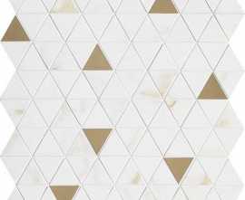 Мозаика Allmarble Wall Mosaico Golden White Tria Satin