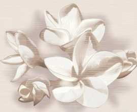 Панно Amati Plumeria Beige из 2-х плиток 40,2x50,5