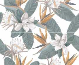 Панно Calacatta Ivori Strelitzia (из 2-х плиток) 40,2x50,5