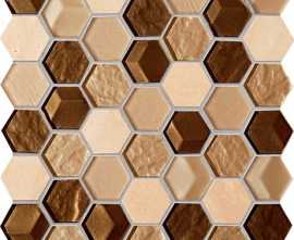 Мозаика Drops stone brown hex
