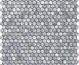 Мозаика Drops metal silver hex