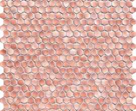 Мозаика Drops metal rose hex