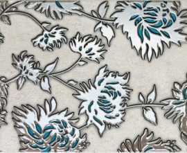 Декор Gris Dekor flower turkus 25x36