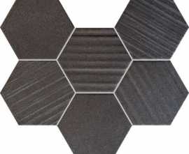 Декор Horizon Мозаика hex black 22,1x28,9