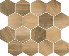 Мозаика Uniwersalna Mozaika Prasowana Wood Natural Mix Heksagon Mat