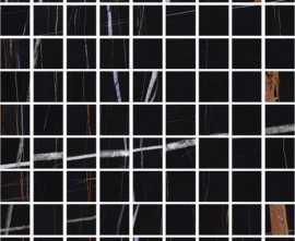 Мозаика Marble Trend Nero Dorato Sugar-эффект, квадрат