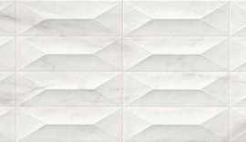 Плитка Marbleplay White Struttura Gem 3D Rett 30x90