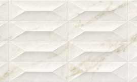 Плитка Marbleplay Ivory Struttura Gem 3D Rett 30x90