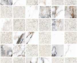 Мозаика Marble-Stone Белый Матовый-Лаппато Ректификат 5х5