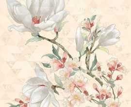 Панно Primavera Magnolia Crema (из 3-х плиток) 70,9x75,3
