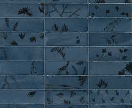 Керамогранит Rice Blu Decoro Leaf Lux 5x15