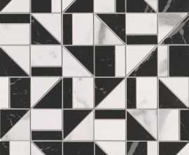 Мозаика Roma Gold Carrara Superiore/Nero Elegante Slash Mosaico