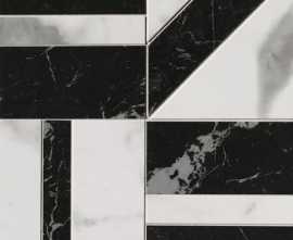 Мозаика Roma Gold Carrara Superiore/Nero Elegante Deco Mosaico 10х10