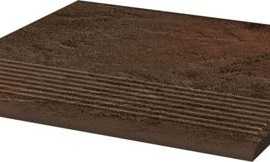 Ступень Semir Brown рефленая простая структурная 30x30