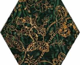 Декор Urban Colours Green Inserto Szklane Heksagon C (стекло) 17,1x19,8