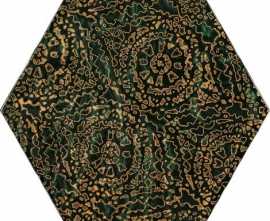 Декор Urban Colours Green Inserto Szklane Heksagon A (стекло) 17,1x19,8