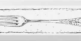 Декор Гамма Fork/Вилка Черный 8,5x28,5