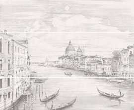 Панно Город на воде Venice обрезной (из 3-х плиток) 75x75