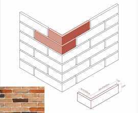 Искусственный камень White Hills 391-55 Тироль брик Design угол 13-12x7.3 (26.5-27.5x7.3)