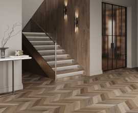 Керамогранит Wood Latina Brown Chevron M  (Laparet, Индия)
