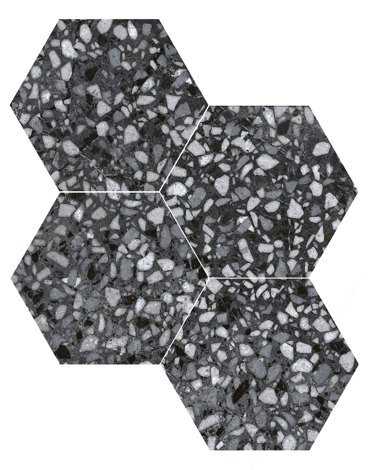 Керамогранит SIX Terazzo Black 23x27